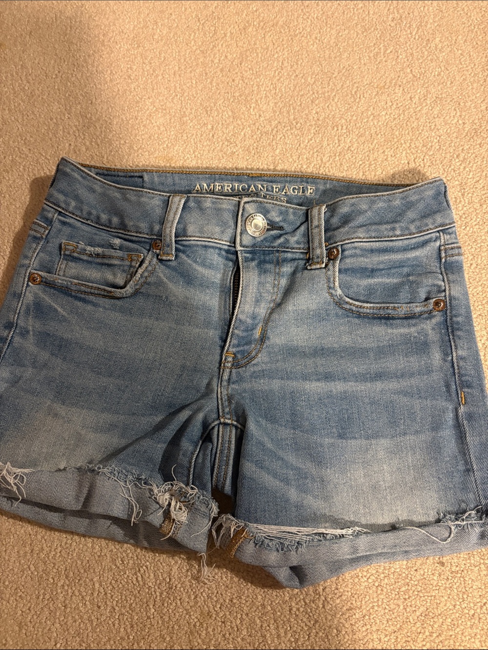 American Eagle Outfitters Faded Blue Denim Cutoff Shorts